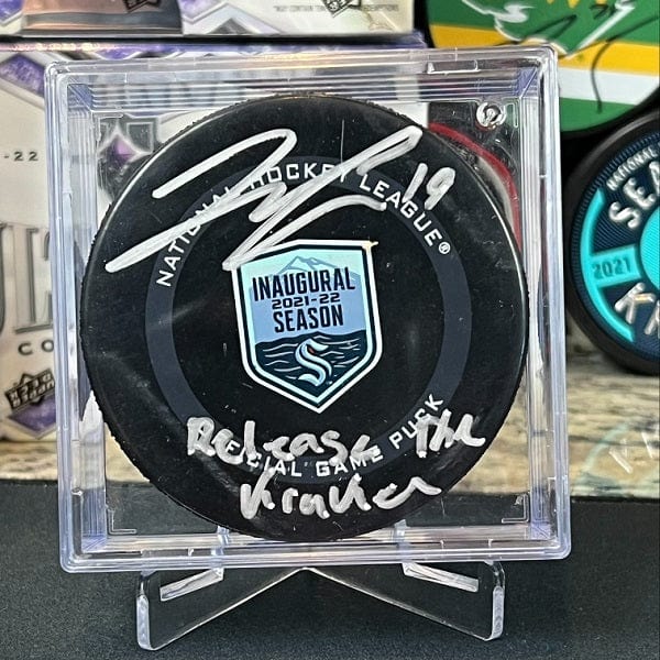 Seattle Kraken Hockey Puck Autographed & Inscribed By Jared McCann Raffle Tickets