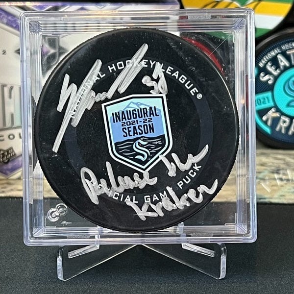 Seattle Kraken Hockey Puck Autographed & Inscribed By Yanni Gourde Raffle Tickets