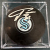 Seattle Kraken Hockey Pucks Autographed By Philipp Grubauer Raffle Tickets (4 Total Pucks)