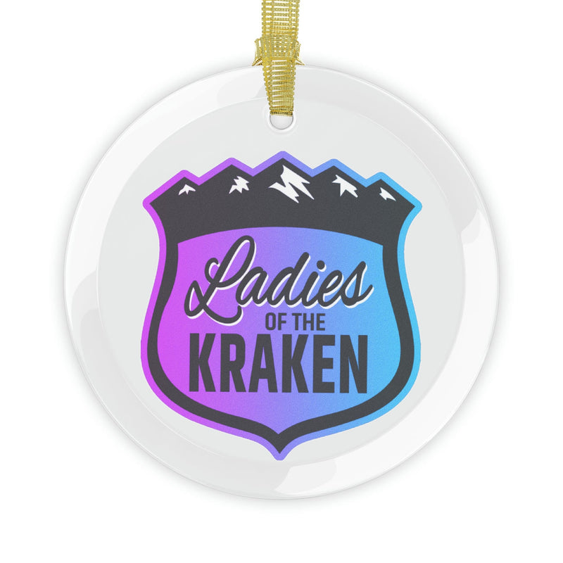 Home Decor Ladies Of The Kraken Glass Ornament, Gradient Design