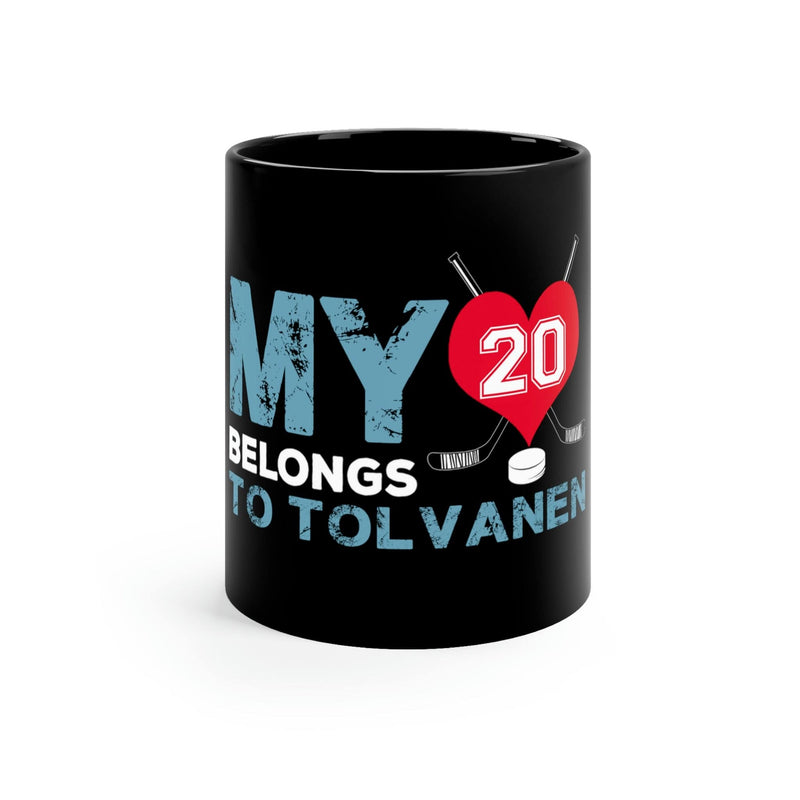 Mug My Heart Belongs To Tolvanen Black Coffee Mug, 11oz