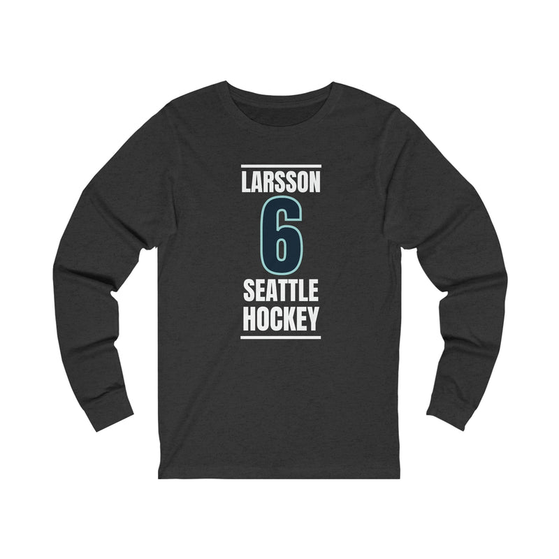 Long-sleeve Larsson 6 Seattle Hockey Black Vertical Design Unisex Jersey Long Sleeve Shirt