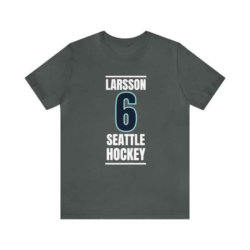T-Shirt Larsson 6 Seattle Hockey Black Vertical Design Unisex T-Shirt