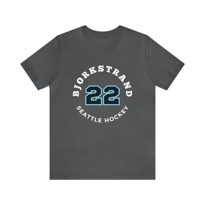 T-Shirt Bjorkstrand 22 Seattle Hockey Number Arch Design Unisex T-Shirt