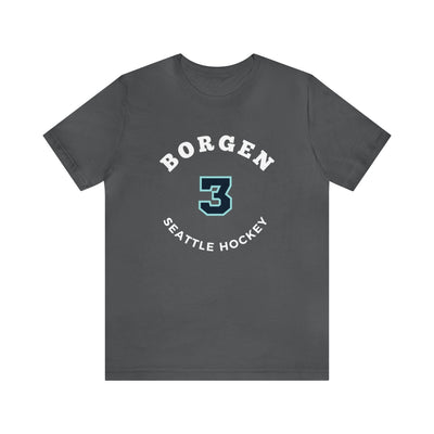 T-Shirt Borgen 3 Seattle Hockey Number Arch Design Unisex T-Shirt