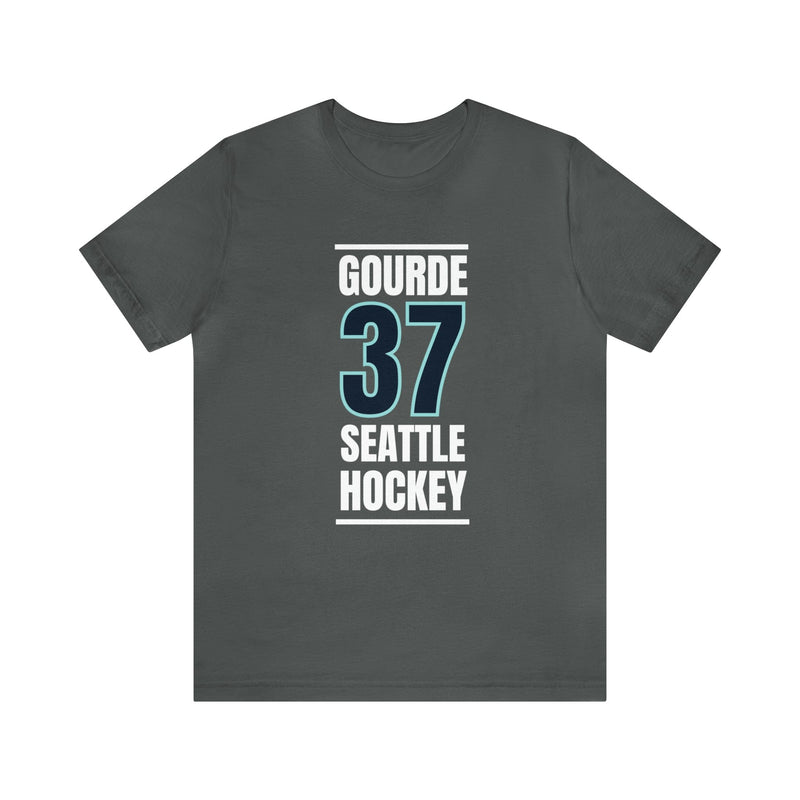 T-Shirt Gourde 37 Seattle Hockey Black Vertical Design Unisex T-Shirt