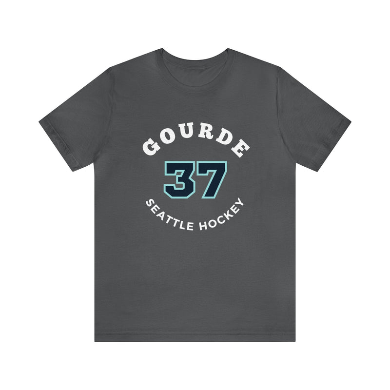 T-Shirt Gourde 37 Seattle Hockey Number Arch Design Unisex T-Shirt