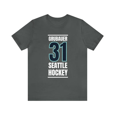 T-Shirt Grubauer 31 Seattle Hockey Black Vertical Design Unisex T-Shirt