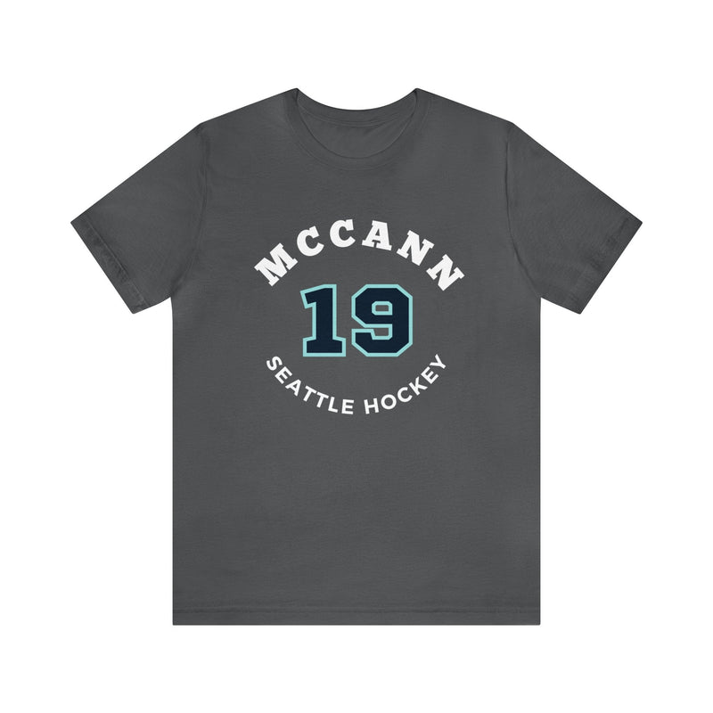 T-Shirt McCann 19 Seattle Hockey Number Arch Design Unisex T-Shirt