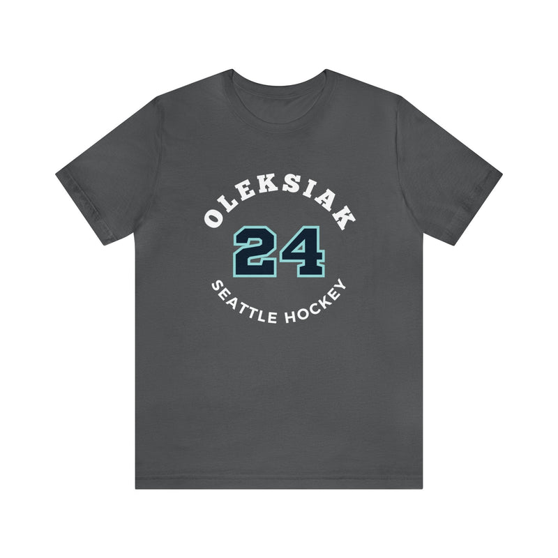 T-Shirt Oleksiak 24 Seattle Hockey Number Arch Design Unisex T-Shirt