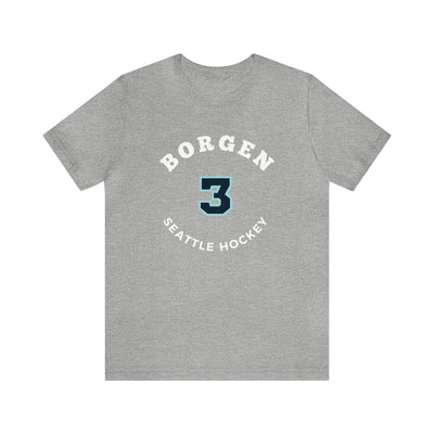 T-Shirt Borgen 3 Seattle Hockey Number Arch Design Unisex T-Shirt
