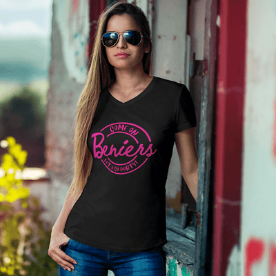 V-neck Beniers Let's Go Party Women's V-Neck Barbie Shirt