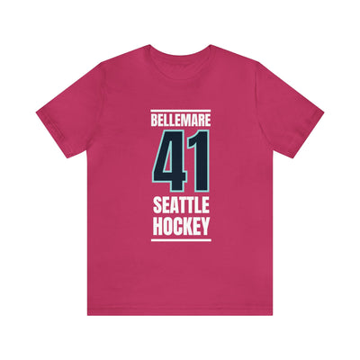 T-Shirt Bellemare 41 Seattle Hockey Black Vertical Design Unisex T-Shirt