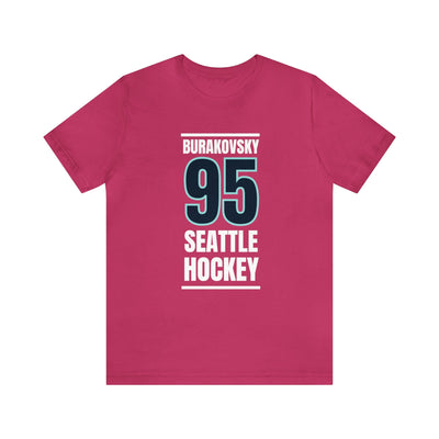 T-Shirt Burakovsky 95 Seattle Hockey Black Vertical Design Unisex T-Shirt