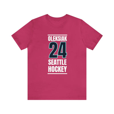 T-Shirt Oleksiak 24 Seattle Hockey Black Vertical Design Unisex T-Shirt