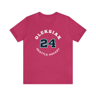 T-Shirt Oleksiak 24 Seattle Hockey Number Arch Design Unisex T-Shirt