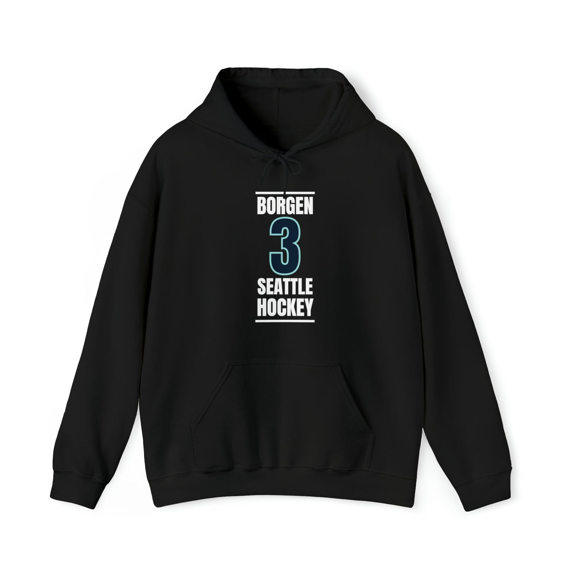 Hoodie Borgen 3 Seattle Hockey Black Vertical Design Unisex Hooded Sweatshirt