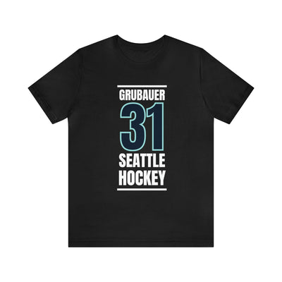 T-Shirt Grubauer 31 Seattle Hockey Black Vertical Design Unisex T-Shirt