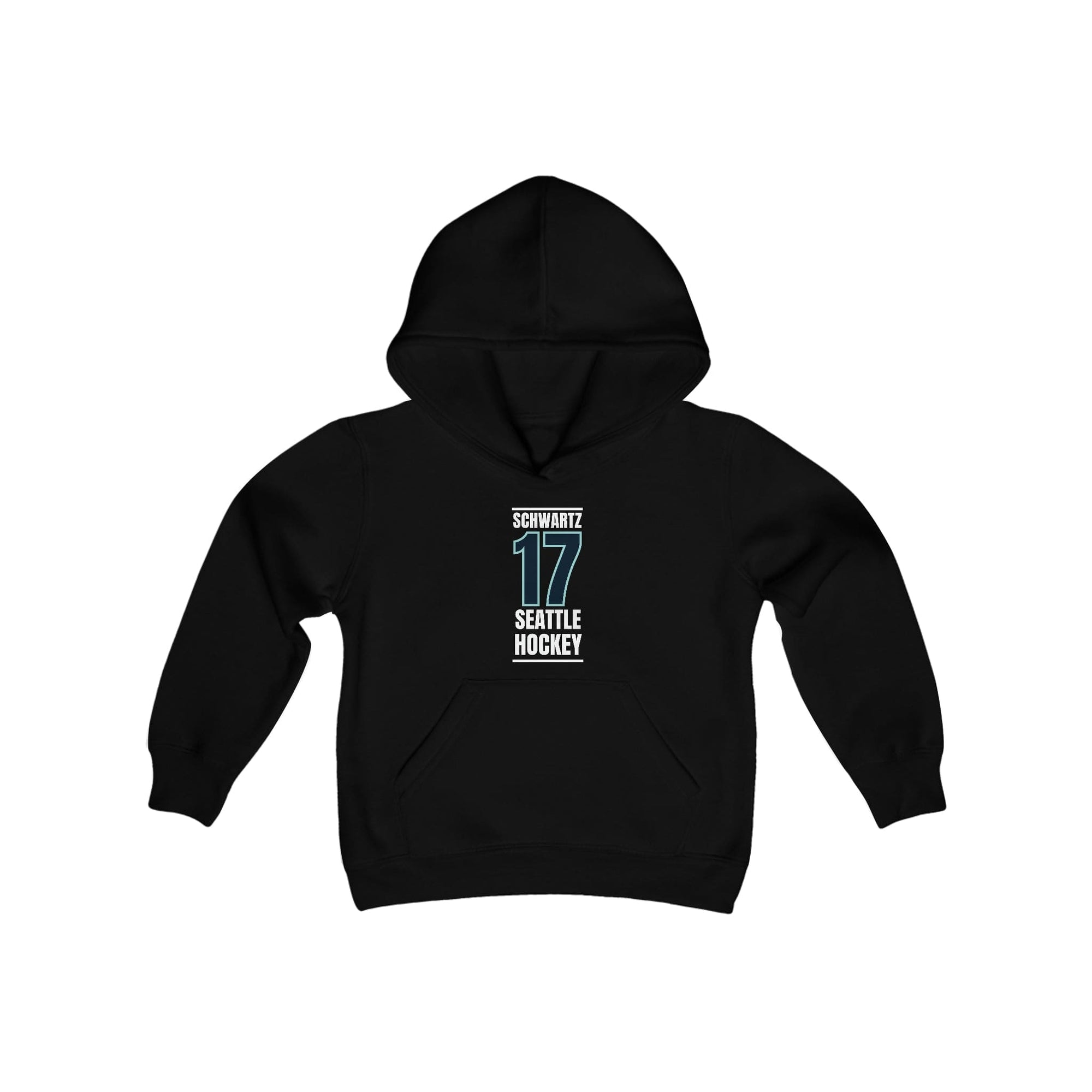 Kids clothes Schwartz 17 Seattle Hockey Black Vertical Design Youth Hooded Sweatshirt
