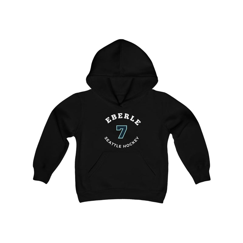 Kids clothes Eberle 7 Seattle Hockey Number Arch Design Youth Hooded Sweatshirt