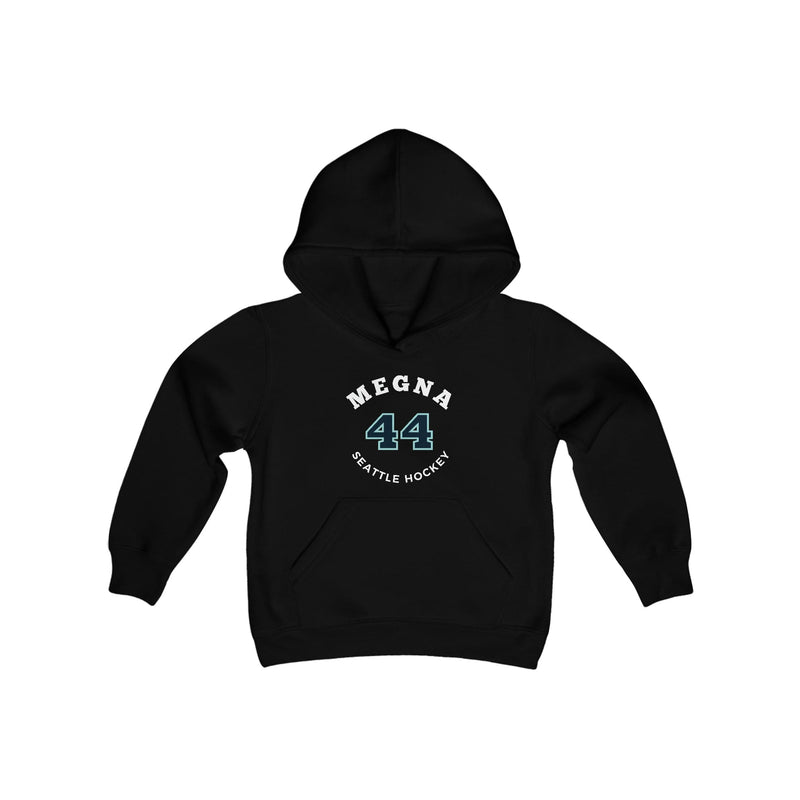 Kids clothes Megna 44 Seattle Hockey Number Arch Design Youth Hooded Sweatshirt