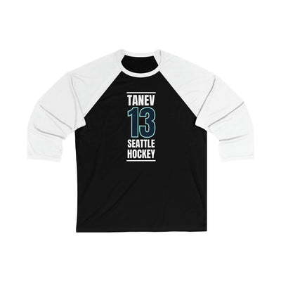 Long-sleeve Tanev 13 Seattle Hockey Black Vertical Design Unisex Tri-Blend 3/4 Sleeve Raglan Baseball Shirt