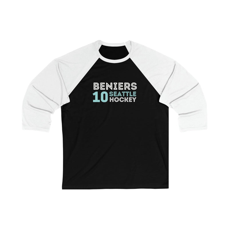 Long-sleeve Beniers 10 Seattle Hockey Grafitti Wall Design Unisex Tri-Blend 3/4 Sleeve Raglan Baseball Shirt