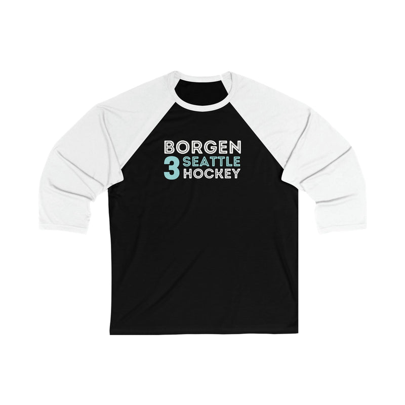 Long-sleeve Borgen 3 Seattle Hockey Grafitti Wall Design Unisex Tri-Blend 3/4 Sleeve Raglan Baseball Shirt