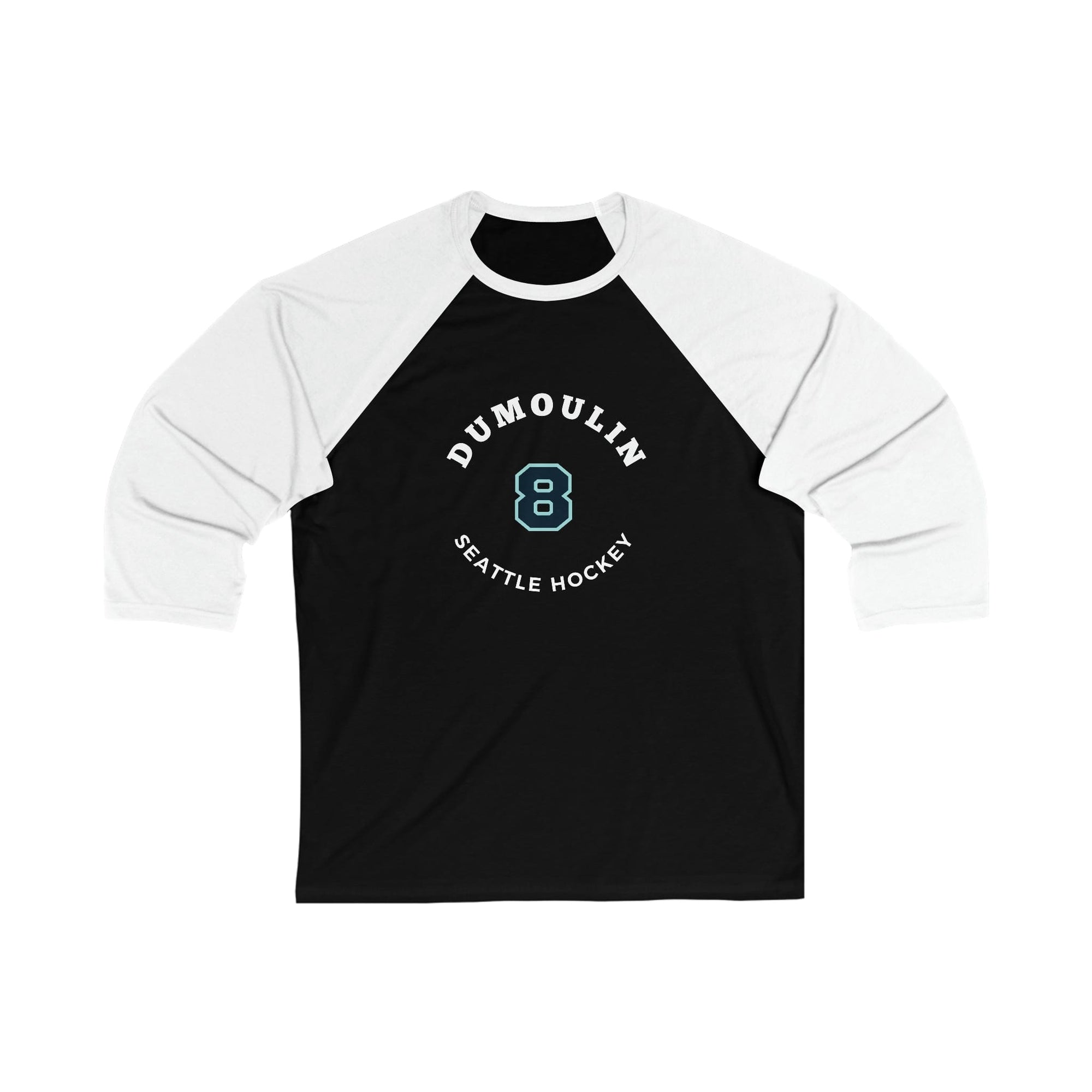 Long-sleeve Dumoulin 8 Seattle Hockey Number Arch Design Unisex Tri-Blend 3/4 Sleeve Raglan Baseball Shirt