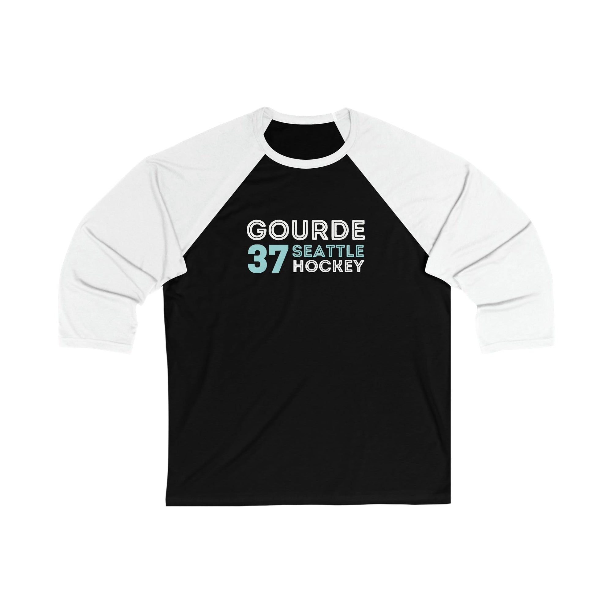 Long-sleeve Gourde 37 Seattle Hockey Grafitti Wall Design Unisex Tri-Blend 3/4 Sleeve Raglan Baseball Shirt