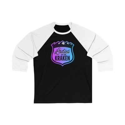 Long-sleeve Ladies Of The Kraken Gradient Color Unisex 3/4 Sleeve Raglan Baseball Shirt