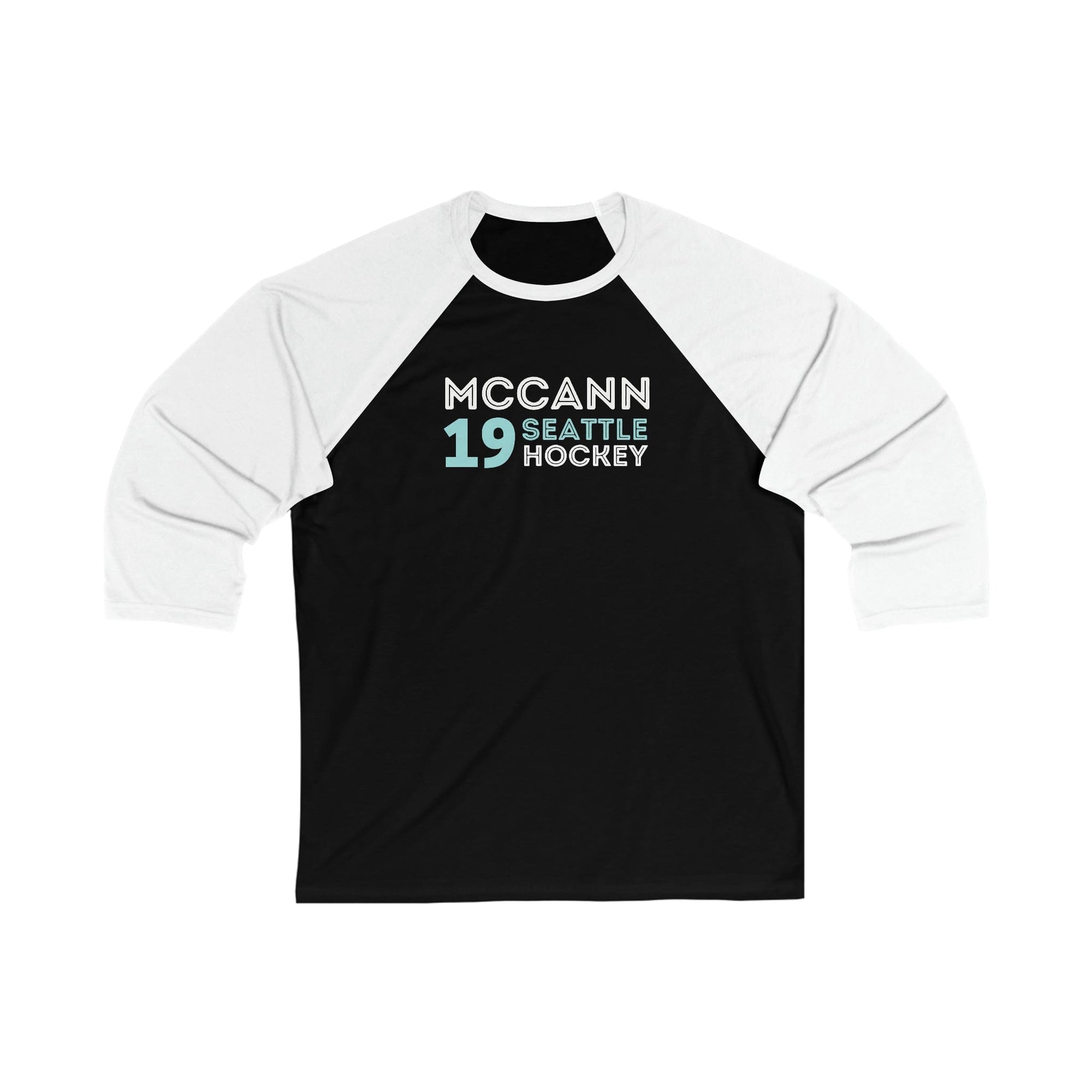 Long-sleeve McCann 19 Seattle Hockey Grafitti Wall Design Unisex Tri-Blend 3/4 Sleeve Raglan Baseball Shirt