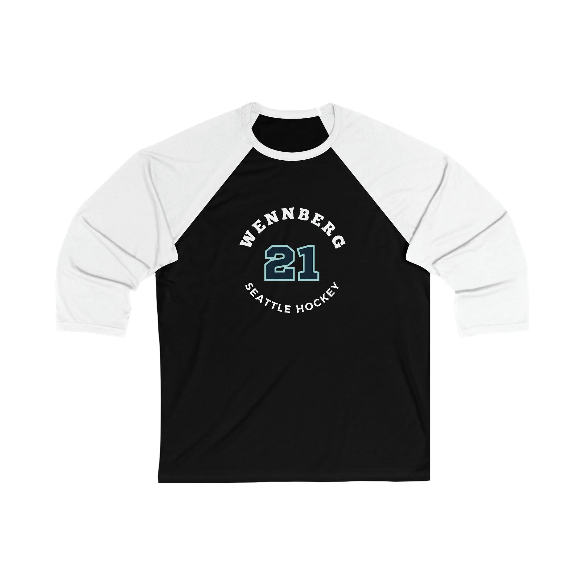 Long-sleeve Wennberg 21 Seattle Hockey Number Arch Design Unisex Tri-Blend 3/4 Sleeve Raglan Baseball Shirt