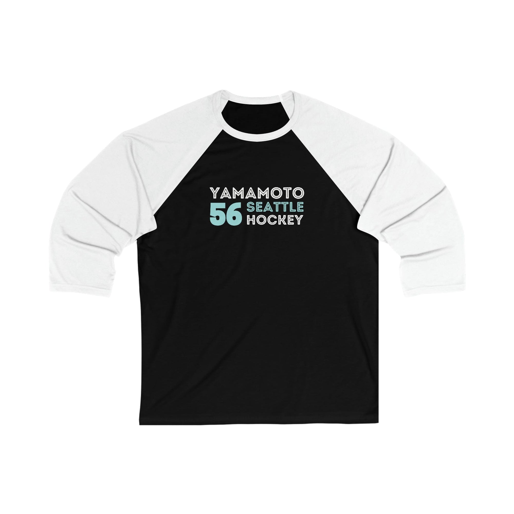 Long-sleeve Yamamoto 56 Seattle Hockey Grafitti Wall Design Unisex Tri-Blend 3/4 Sleeve Raglan Baseball Shirt