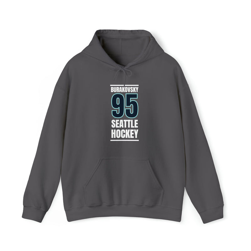 Hoodie Burakovsky 95 Seattle Hockey Black Vertical Design Unisex Hooded Sweatshirt