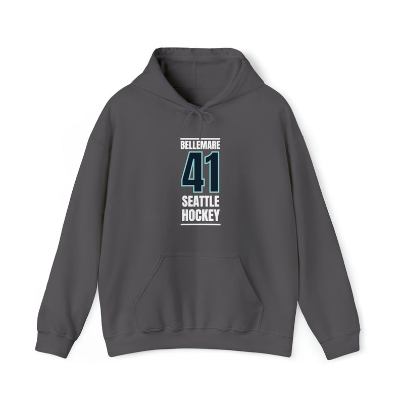 Hoodie Bellemare 41 Seattle Hockey Black Vertical Design Unisex Hooded Sweatshirt