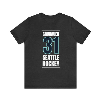 T-Shirt Grubauer 31 Seattle Hockey Black Vertical Design Unisex T-Shirt