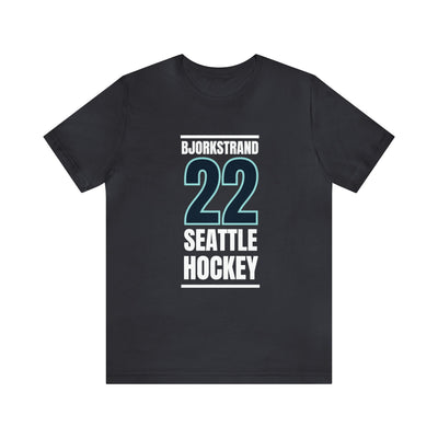 T-Shirt Bjorkstrand 22 Seattle Hockey Black Vertical Design Unisex T-Shirt