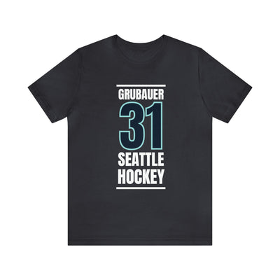 T-Shirt Grubauer 31 Seattle Hockey Black Vertical Design Unisex T-Shirt