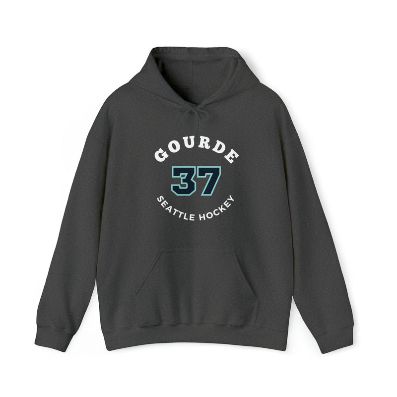 Hoodie Gourde 37 Seattle Hockey Number Arch Design Unisex Hooded Sweatshirt