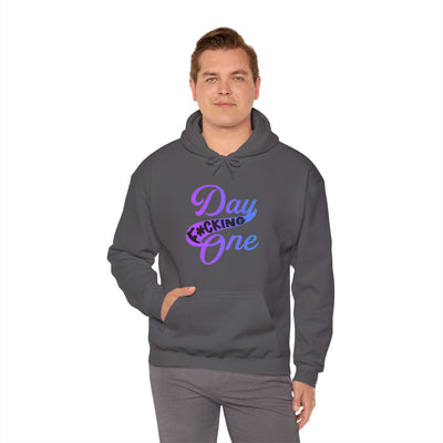 Hoodie "Day F*cking One" Retro Design Gradient Colors Unisex Hoodie