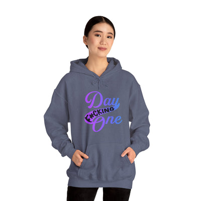 Hoodie "Day F*cking One" Retro Design Gradient Colors Unisex Hoodie