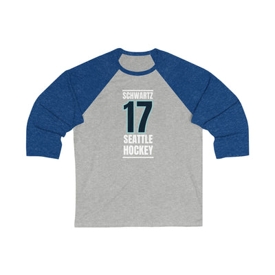 Long-sleeve Schwartz 17 Seattle Hockey Black Vertical Design Unisex Tri-Blend 3/4 Sleeve Raglan Baseball Shirt