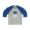 Long-sleeve Burakovsky 95 Seattle Hockey Black Vertical Design Unisex Tri-Blend 3/4 Sleeve Raglan Baseball Shirt