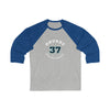 Long-sleeve Gourde 37 Seattle Hockey Number Arch Design Unisex Tri-Blend 3/4 Sleeve Raglan Baseball Shirt