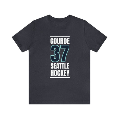 T-Shirt Gourde 37 Seattle Hockey Black Vertical Design Unisex T-Shirt