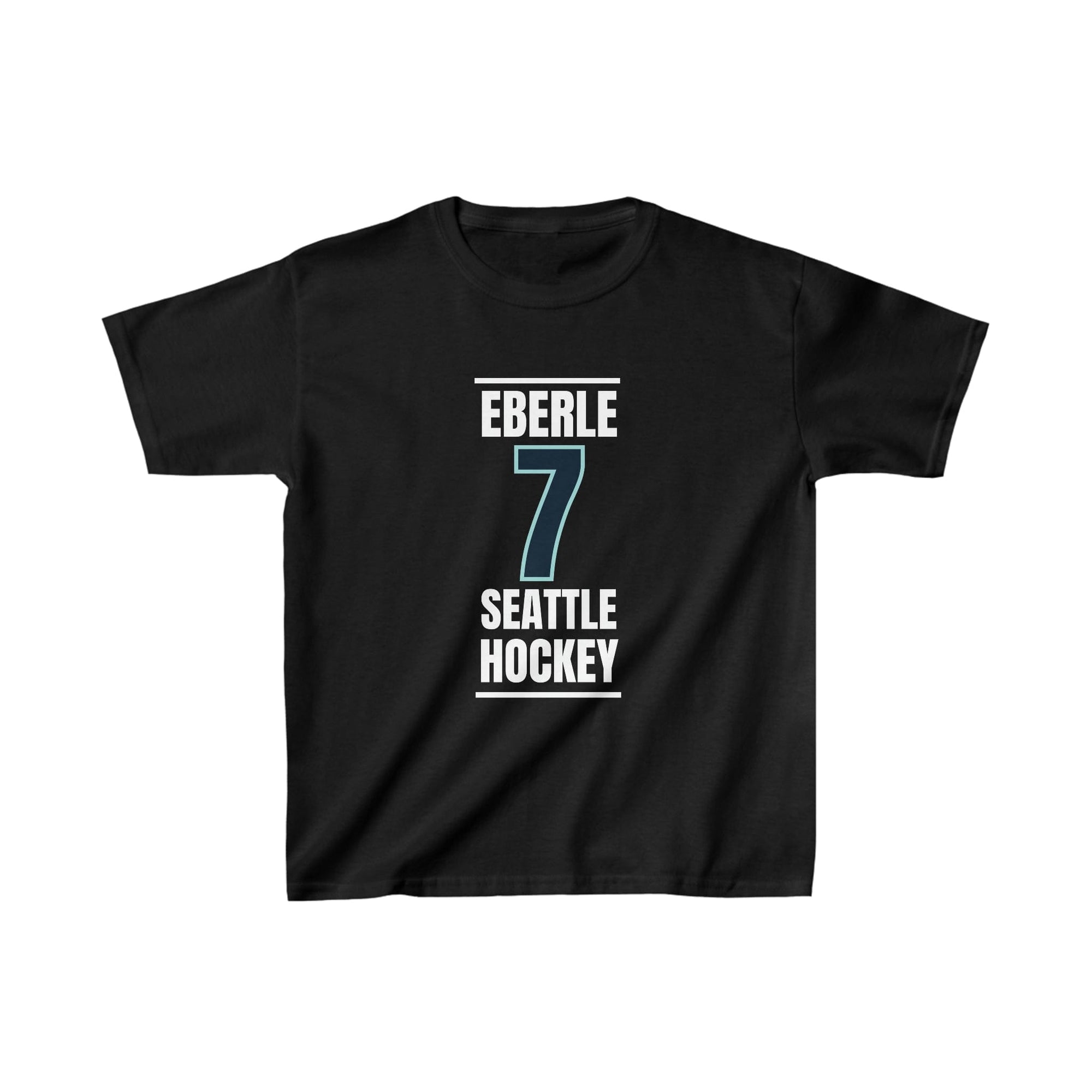 Kids clothes Eberle 7 Seattle Hockey Black Vertical Design Kids Tee