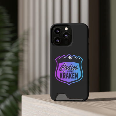 Phone Case Ladies Of The Kraken Gradient Colors Phone Case With Card Holder, Black