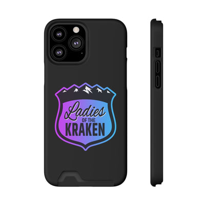 Phone Case Ladies Of The Kraken Gradient Colors Phone Case With Card Holder, Black