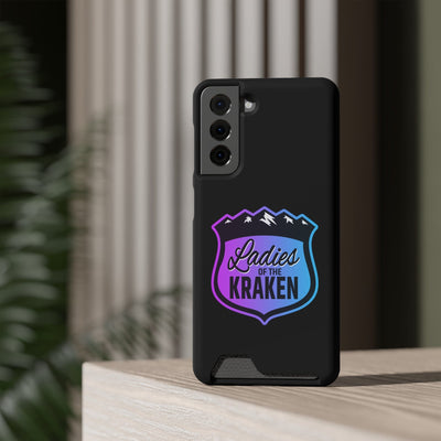 Phone Case Ladies Of The Kraken Gradient Colors Phone Case With Card Holder, Black